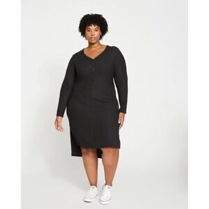 Universal‎ Standard Black Ribbed Cardigan Dress – Women's M (Fits 18/20) NWT